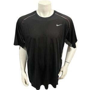 Nike Men’s Athletic T-Shirt Gray Black Colorblock Logo Short Sleeve Dri-Fit XL